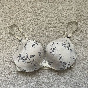 Victorias Secret Push Up ivory floral sequin bra